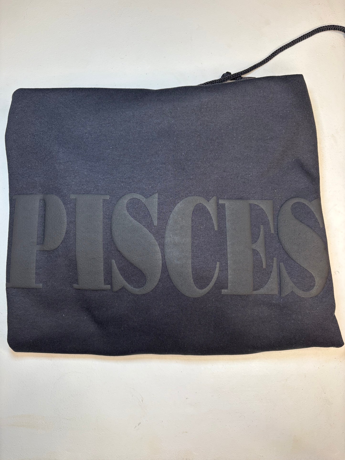 Zodiac Unisex Sweatshirt & Hoodie – Black on Black Puff Print, Modern Astrology Design