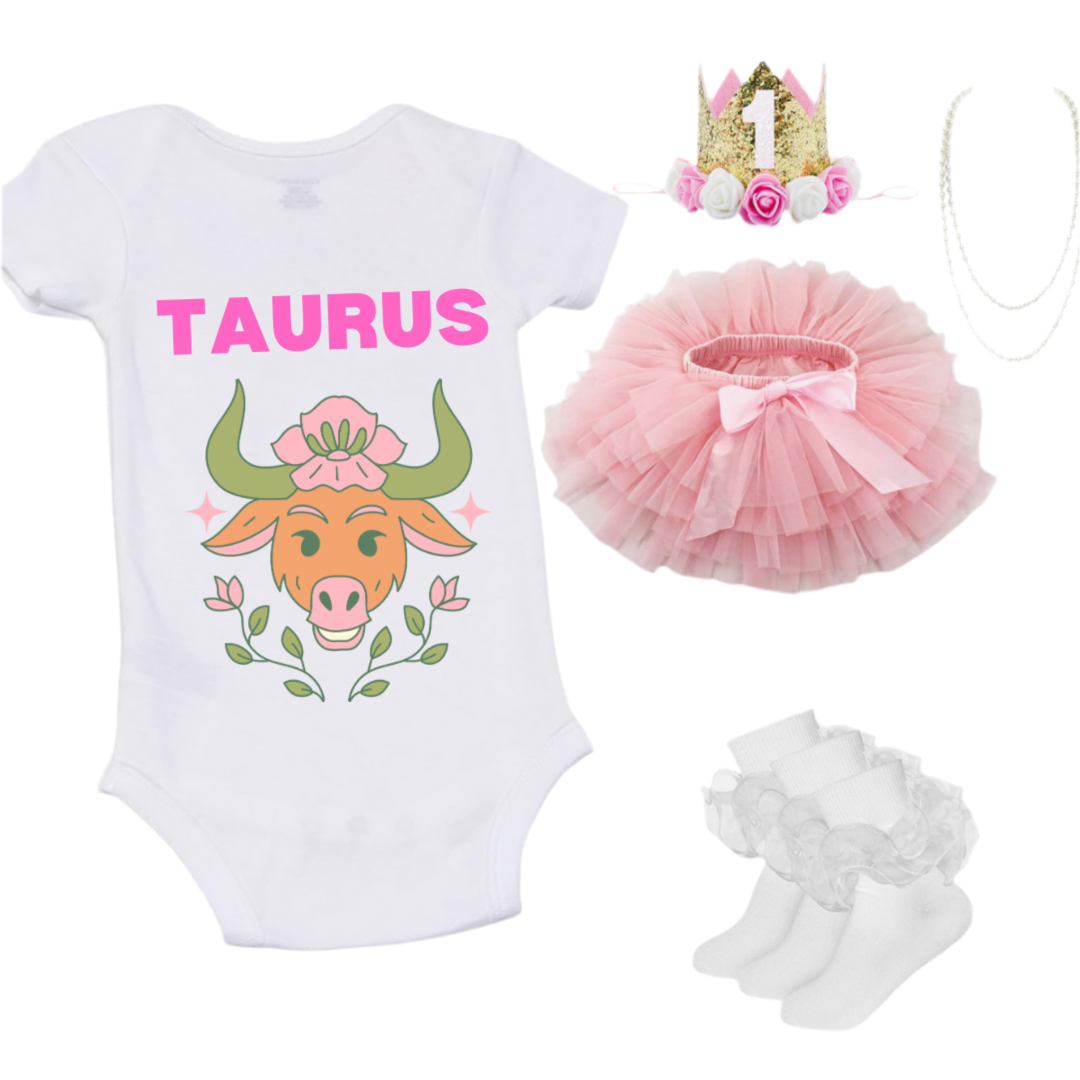 Kids Custom Zodiac Onesie/ Tutu Set 1st Birthday