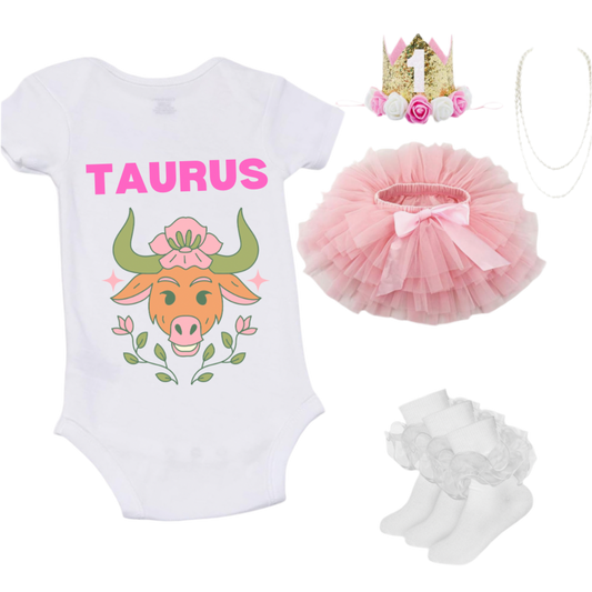 Kids Custom Zodiac Onesie/ Tutu Set 1st Birthday