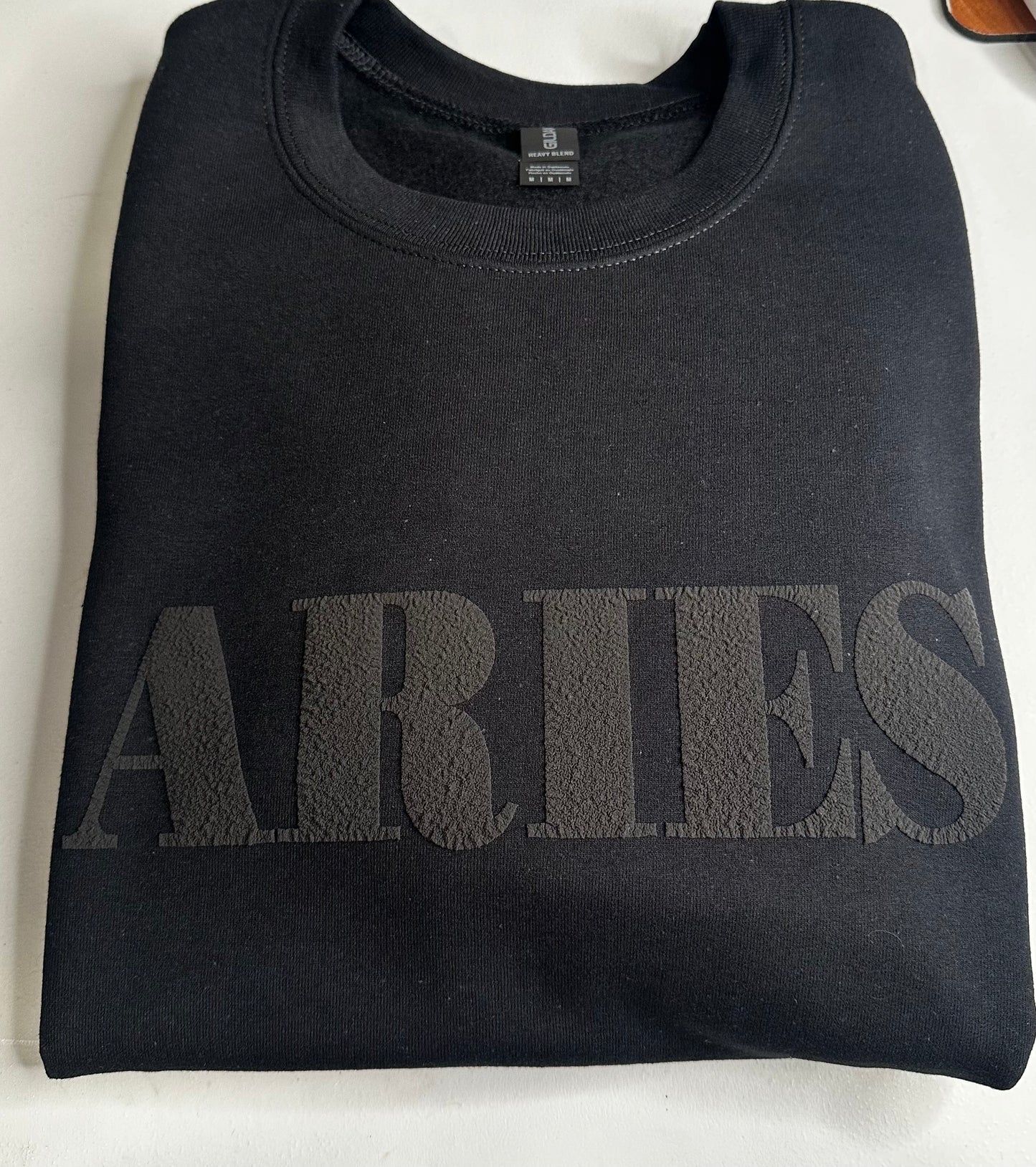 Zodiac Unisex Sweatshirt & Hoodie – Black on Black Puff Print, Modern Astrology Design