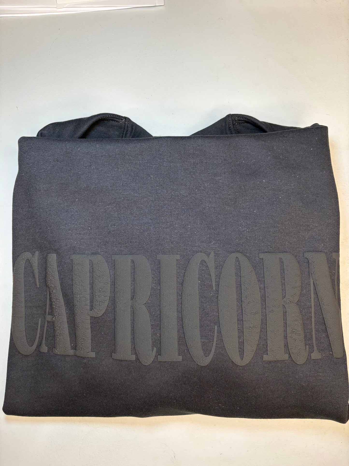 Zodiac Unisex Sweatshirt & Hoodie – Black on Black Puff Print, Modern Astrology Design