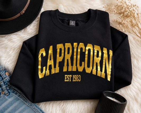 Black & Gold Custom Zodiac Sweatshirt/Hoodie